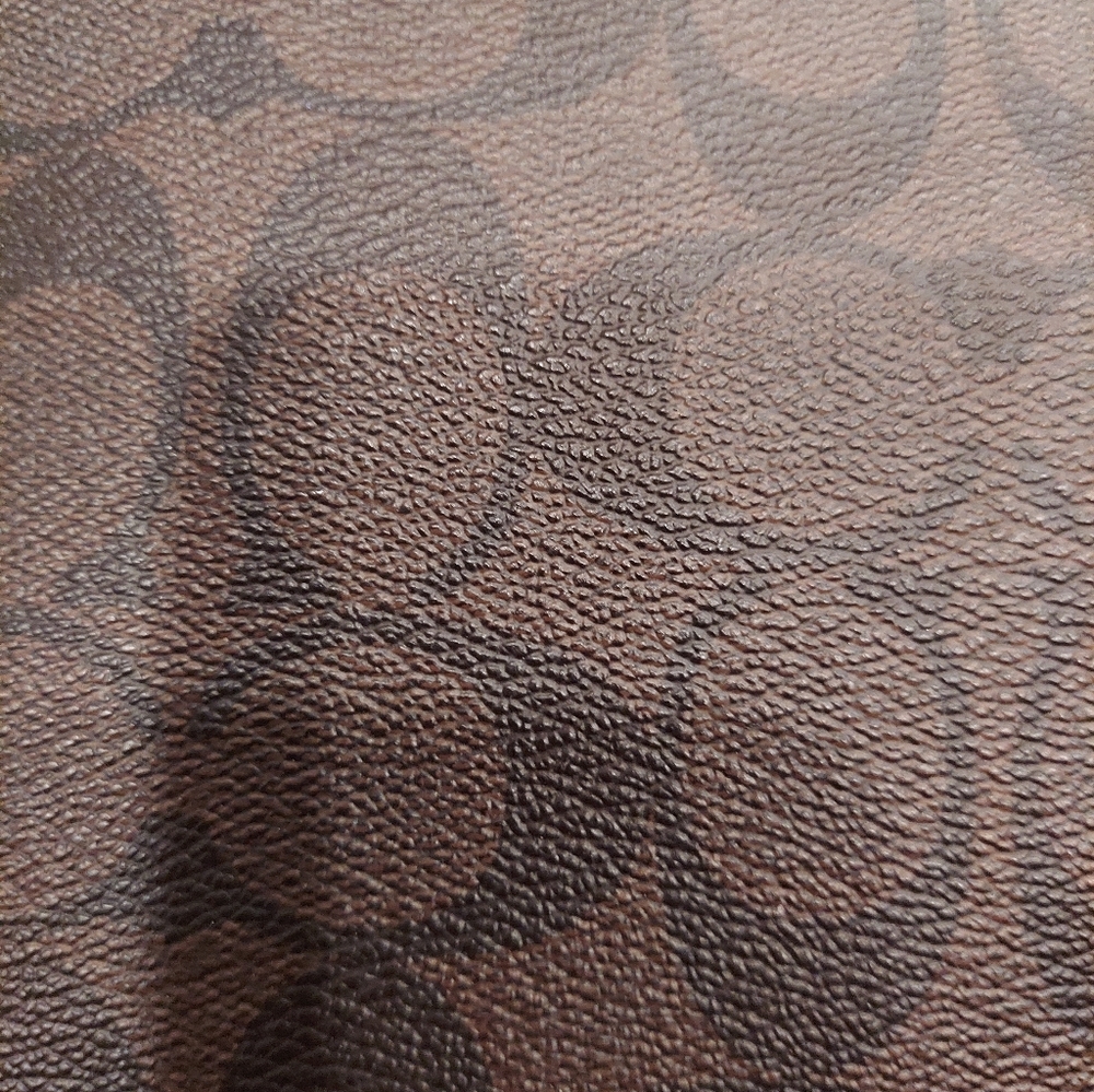 Coach Signature File Bag In Brown Coated Canvas with Black Leather Trim. EUC - Picture 4 of 13